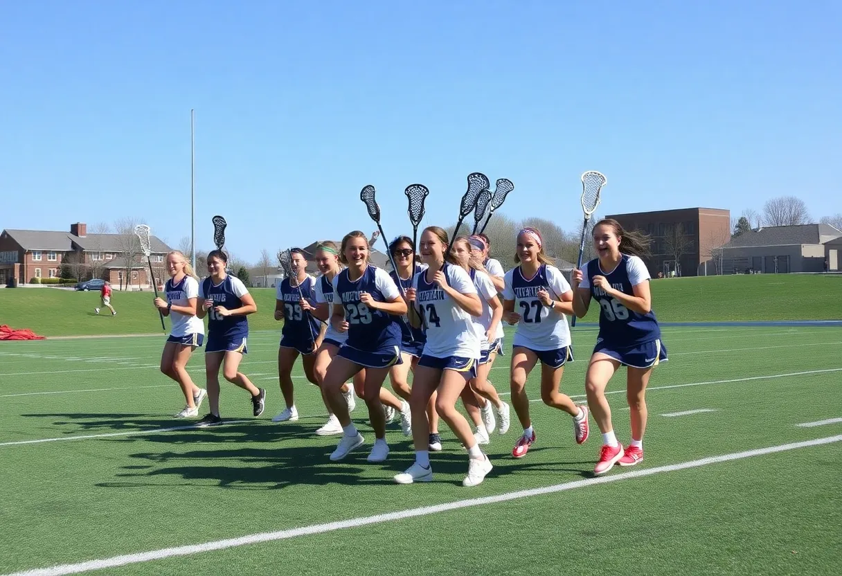 Duke University lacrosse players preparing for the season