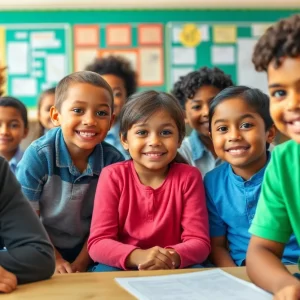 Diverse group of students in a classroom