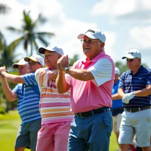 Senior golfers competing in a tournament in Florida