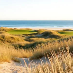 A golf course in the Highland region surrounded by natural beauty.