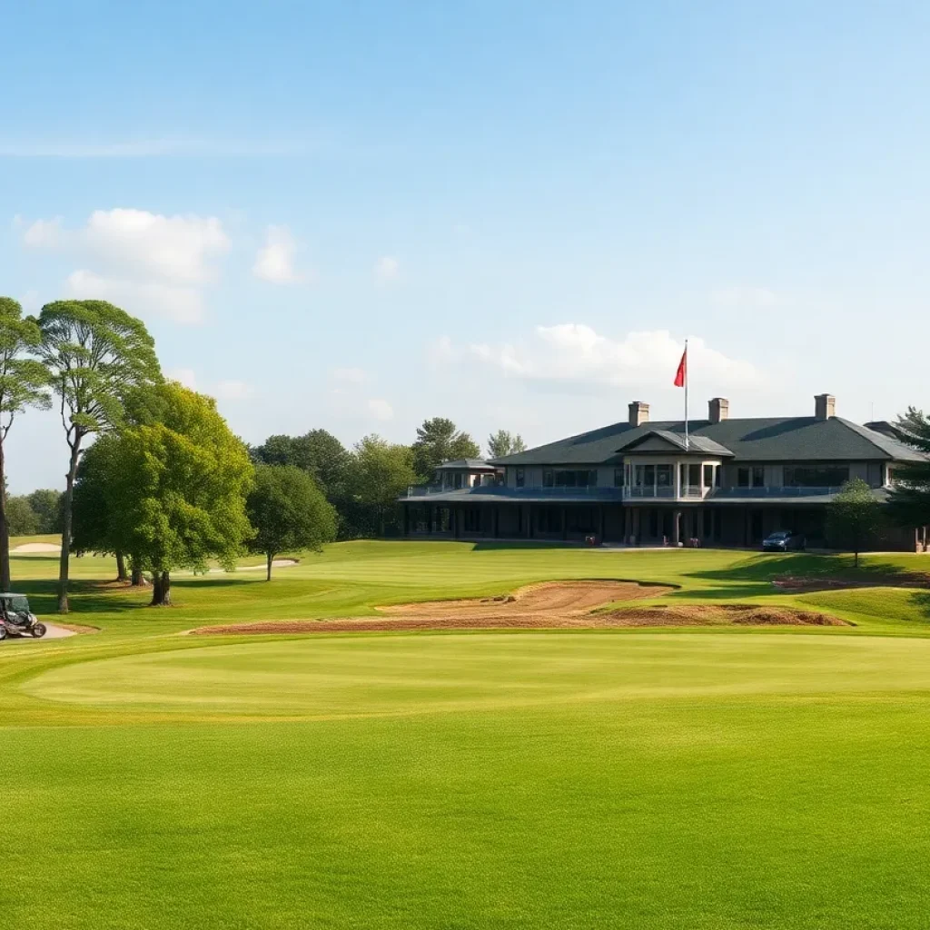 An artist's render of the renovated Hillcrest Country Club with a modern clubhouse