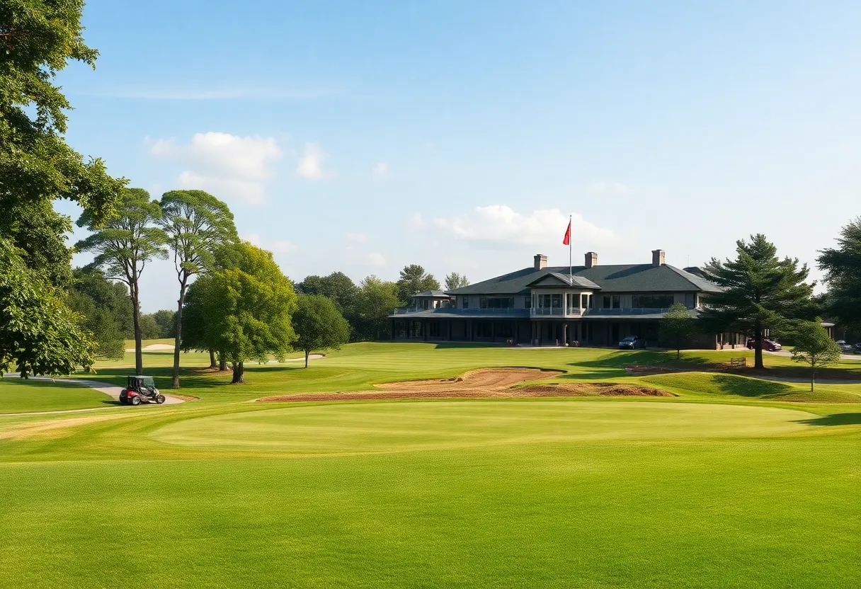 An artist's render of the renovated Hillcrest Country Club with a modern clubhouse
