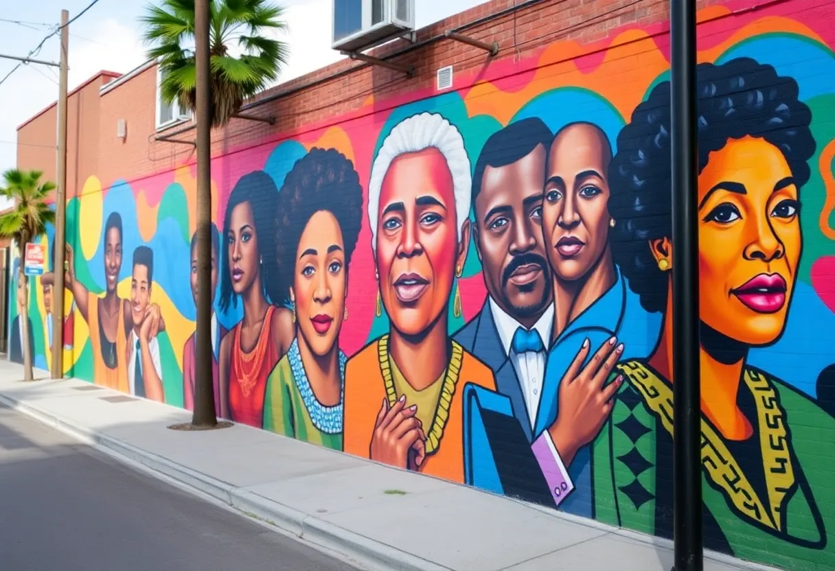 Murals celebrating African American leaders and heritage in Jacksonville.
