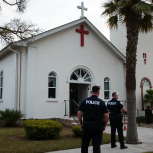 Church with broken windows in Northwest Jacksonville