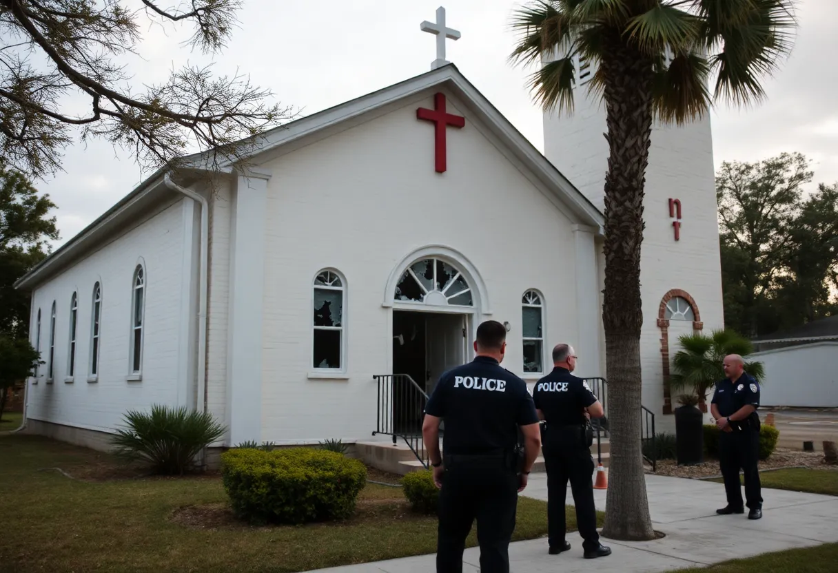 Church with broken windows in Northwest Jacksonville