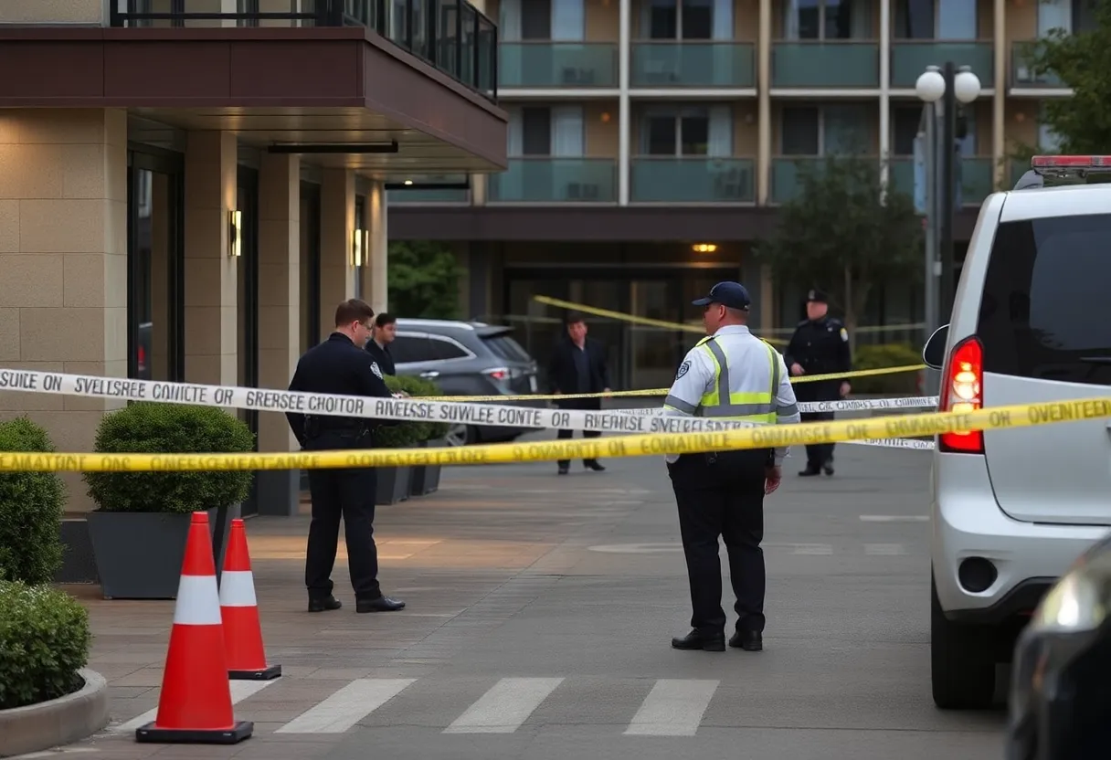 Police investigating a double shooting scene at Hometown Inn & Suites in Jacksonville