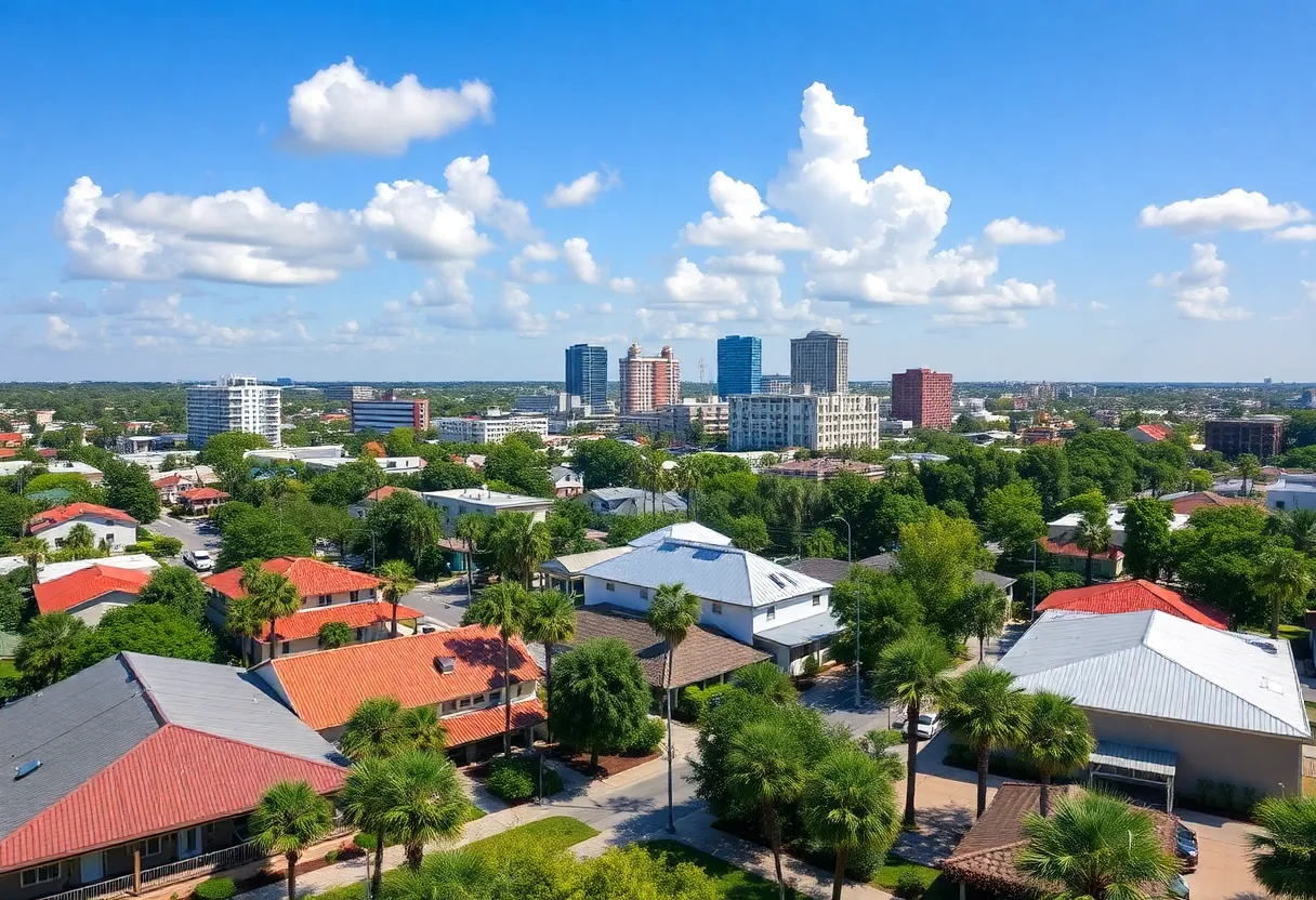 A scenic view of Jacksonville's neighborhoods and parks