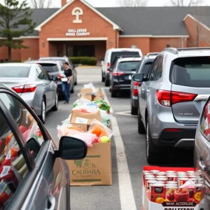 Community food distribution event in Jacksonville, Florida
