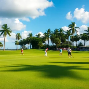 Players competing at a golf tournament in Jacksonville, Florida.