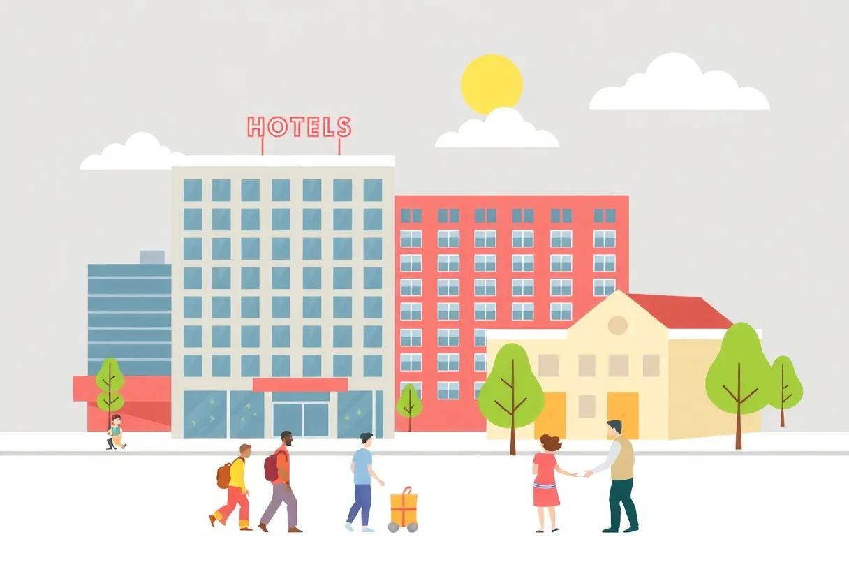 Visual representation of Jacksonville's initiative to combat homelessness with hotel partnerships.