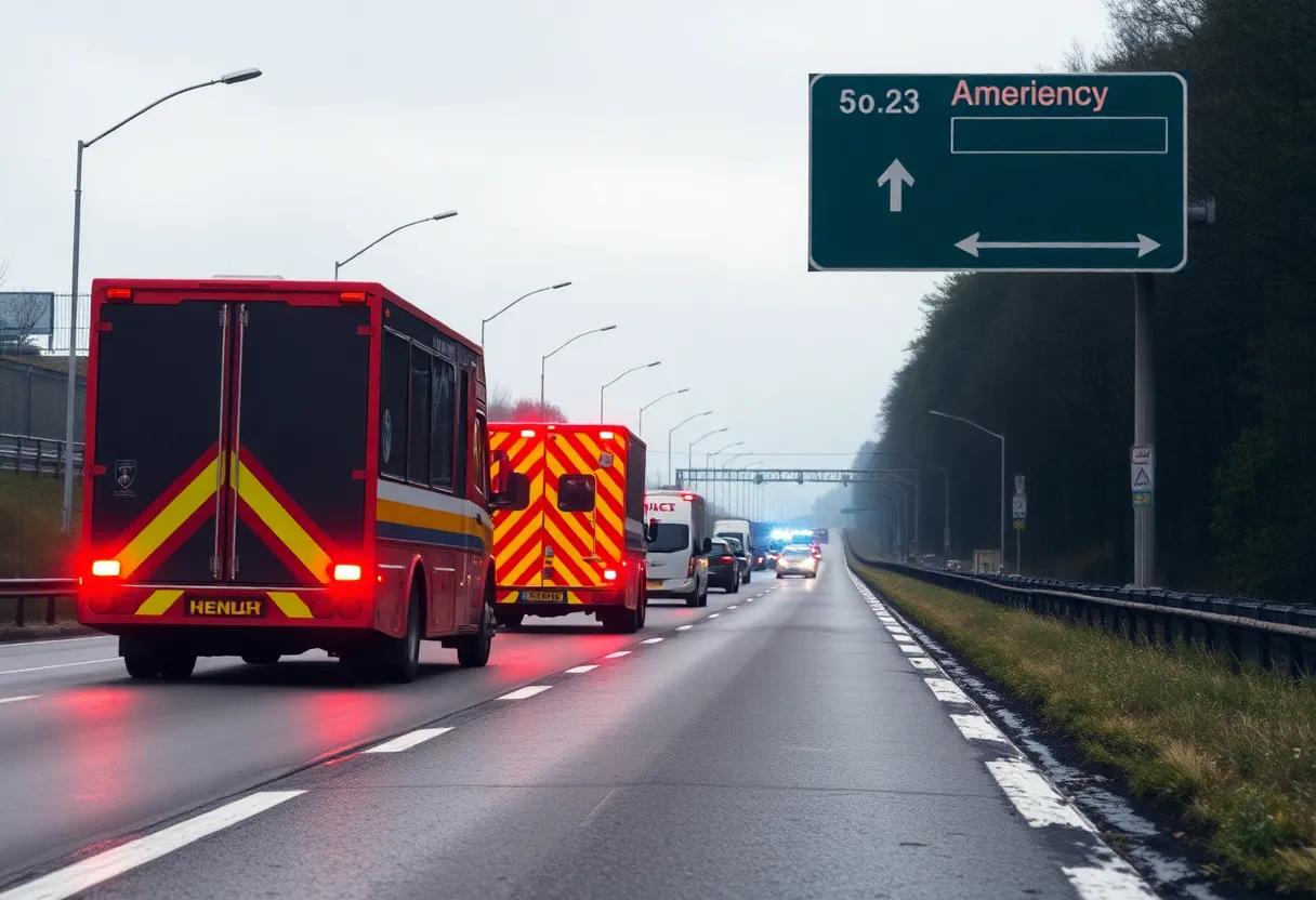 Emergency responders at a highway accident scene in Jacksonville.