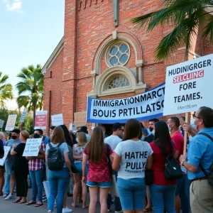 Protesters advocating for immigrant rights in Jacksonville