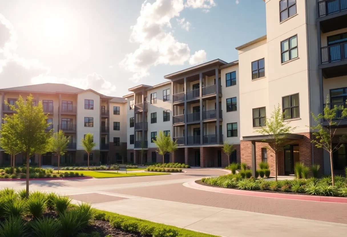 Artists rendering of Jacksonville multifamily housing units