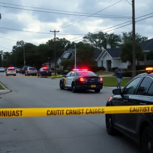 Police presence in a Jacksonville neighborhood following a tragic incident.
