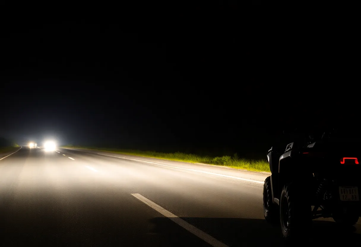 Nighttime view of a highway highlighting road safety concerns