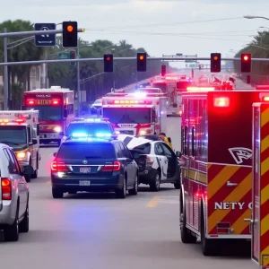 Scene of a crash involving Jacksonville Sheriff's Office vehicle