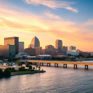 Skyline of Jacksonville Florida representing law and order