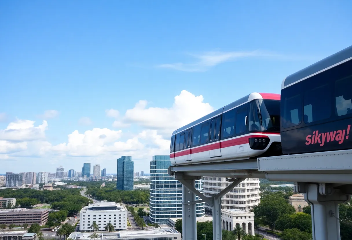 View of the Jacksonville Skyway monorail system in downtown Jacksonville