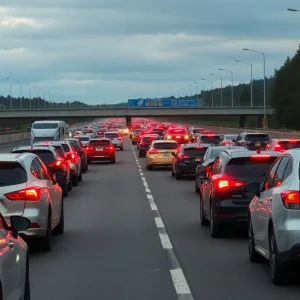 Major traffic jam on Jacksonville highway