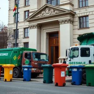 Conflict between waste collection trucks and city government buildings in Jacksonville