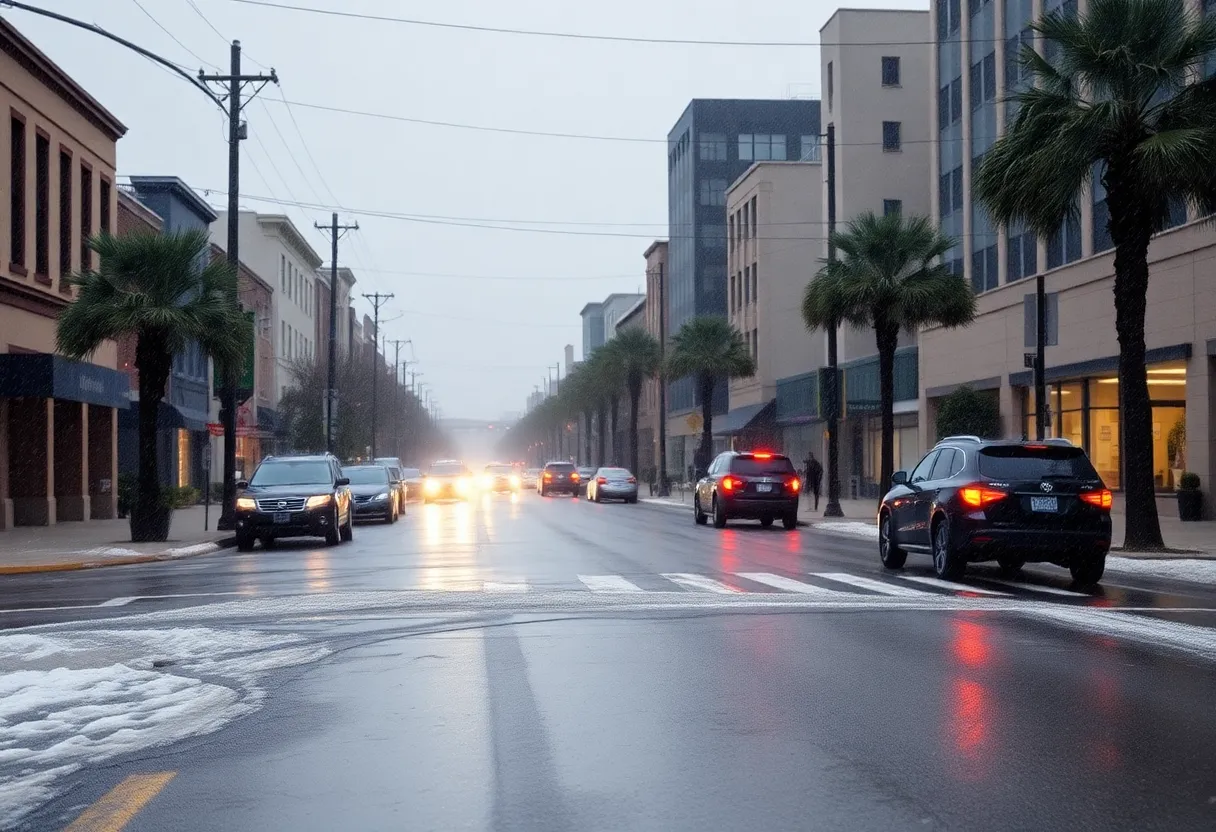Jacksonville streets under severe weather conditions