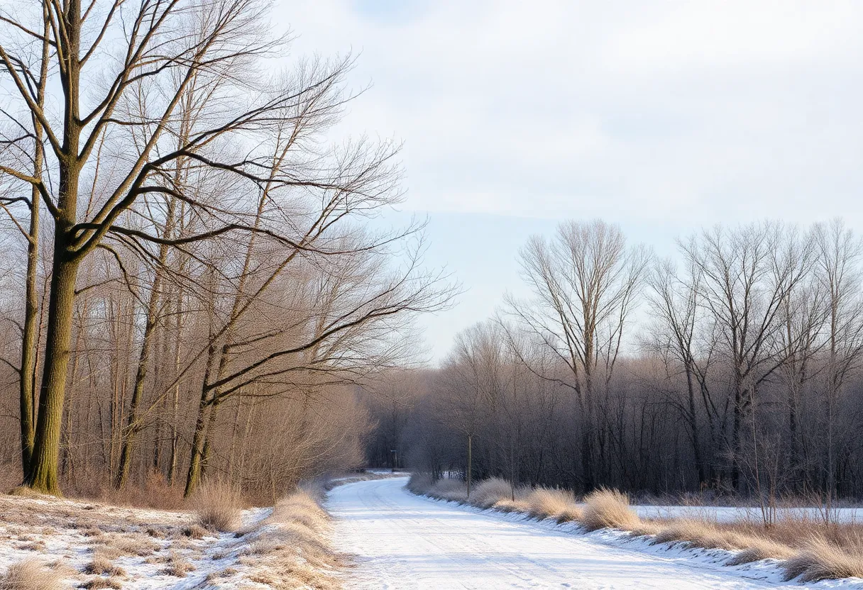 Winter landscape showcasing cold weather in Jacksonville, Florida