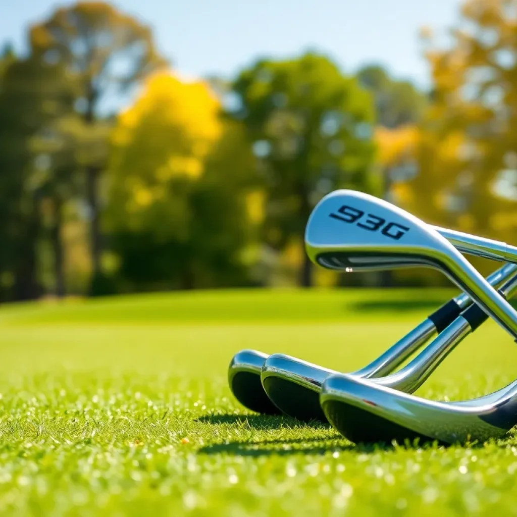 Golfer celebrating victory on the golf course
