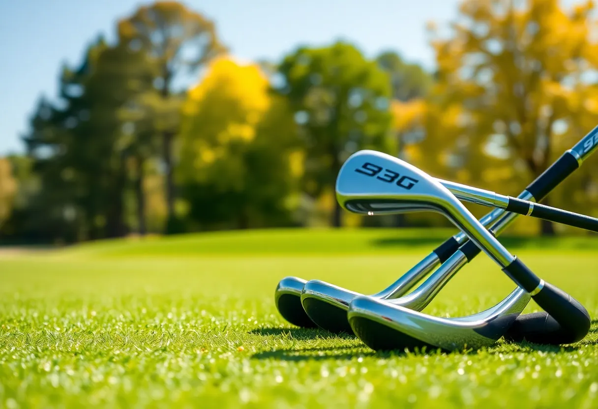 Golfer celebrating victory on the golf course