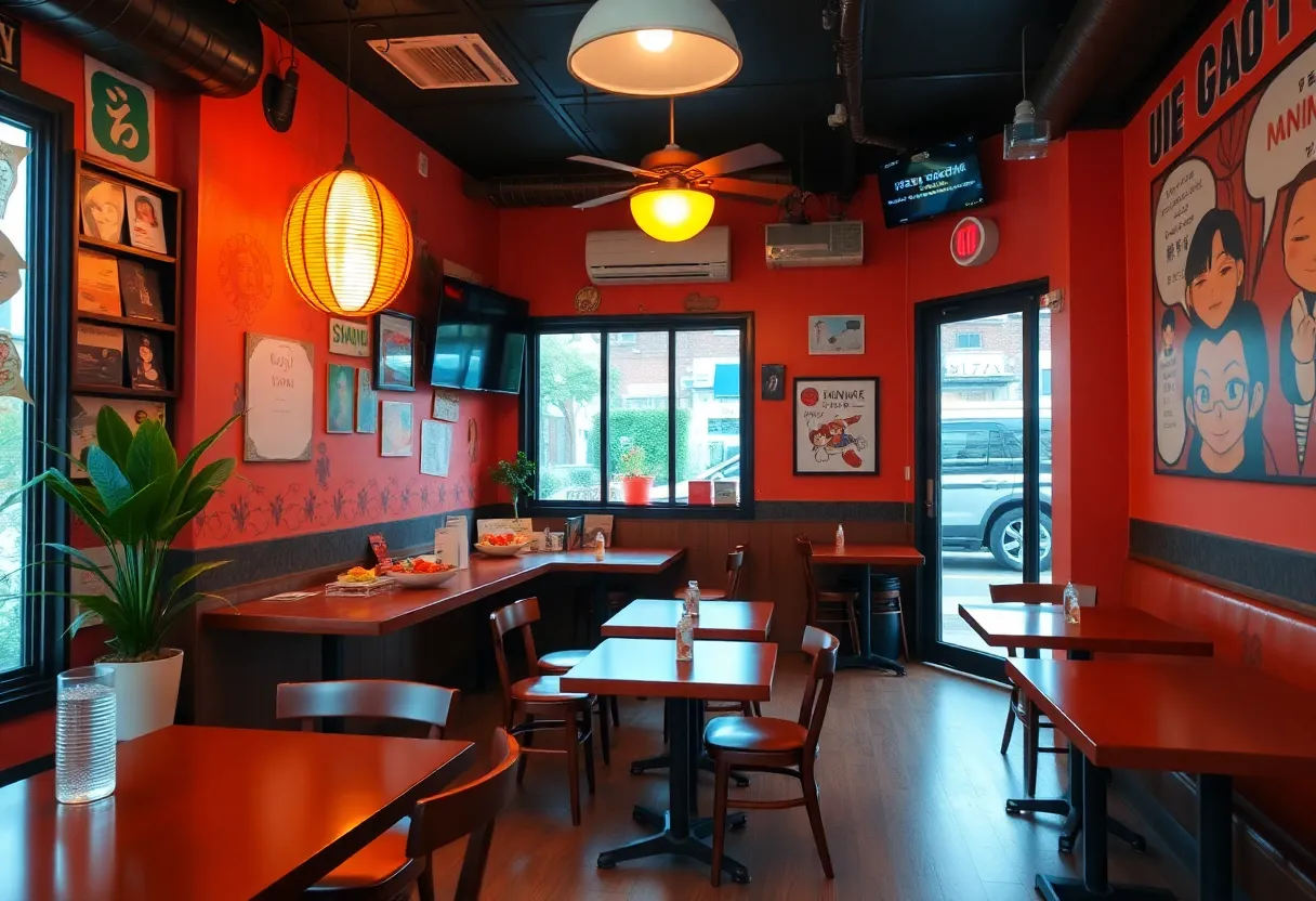 Interior of Lily's Asian-American Food showcasing the Anime Room and dining areas.