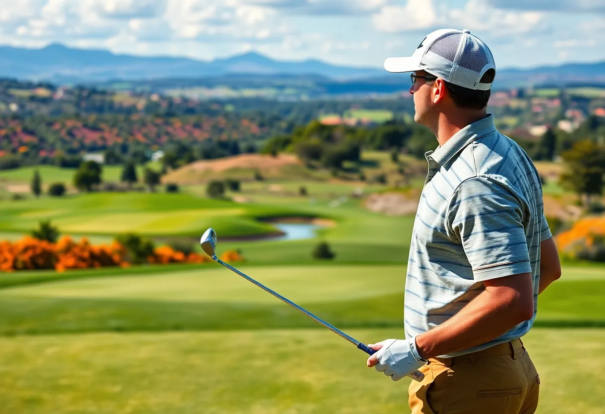 Golfer enjoying a sunny day on the golf course
