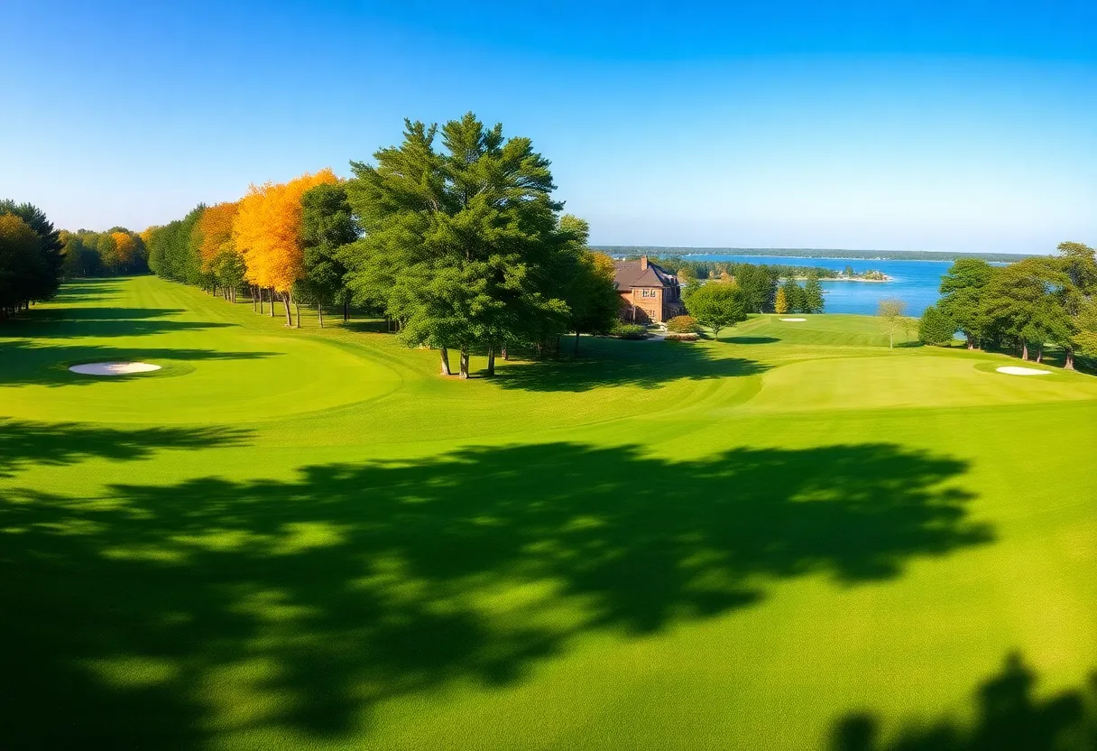 Scenic view of a top golf course in Michigan