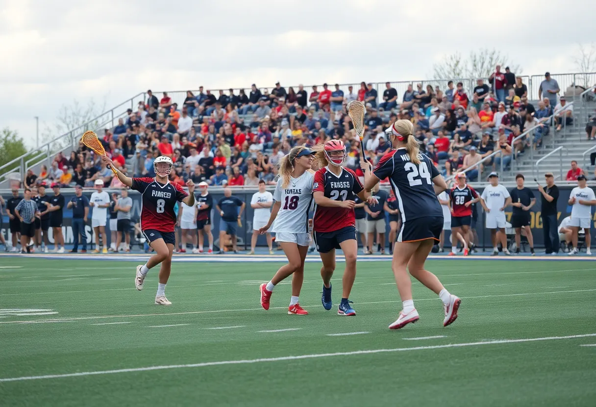 University of Michigan women's lacrosse team during the game