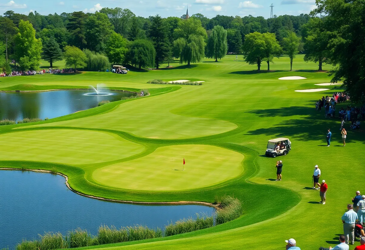 Celebration of a golfer winning a tournament
