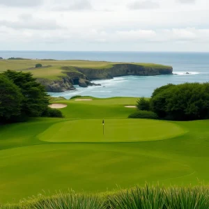 View of Pebble Beach during the Pro-Am tournament