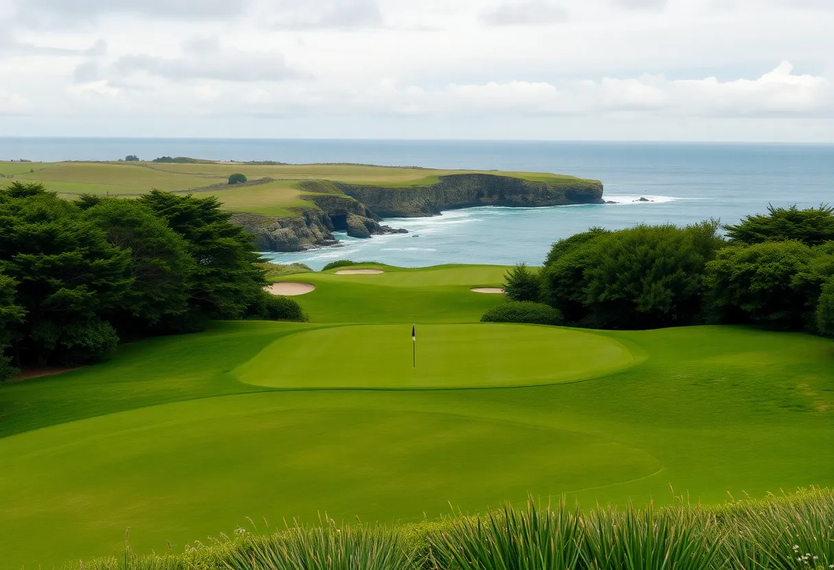 View of Pebble Beach during the Pro-Am tournament