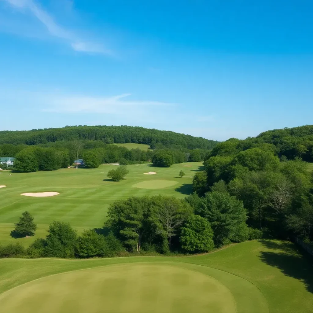 Lush greenery and hills at Pennyrile Forest Golf Course