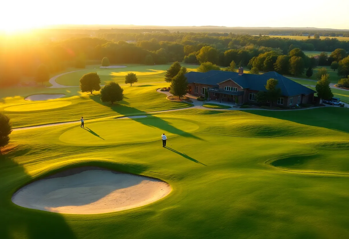 Scenic view of a PGA Tour golf course with vibrant greens