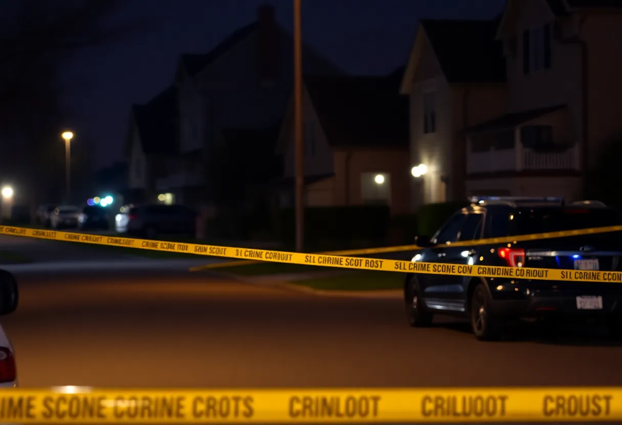 Police cordon and investigation scene in Jacksonville Westside