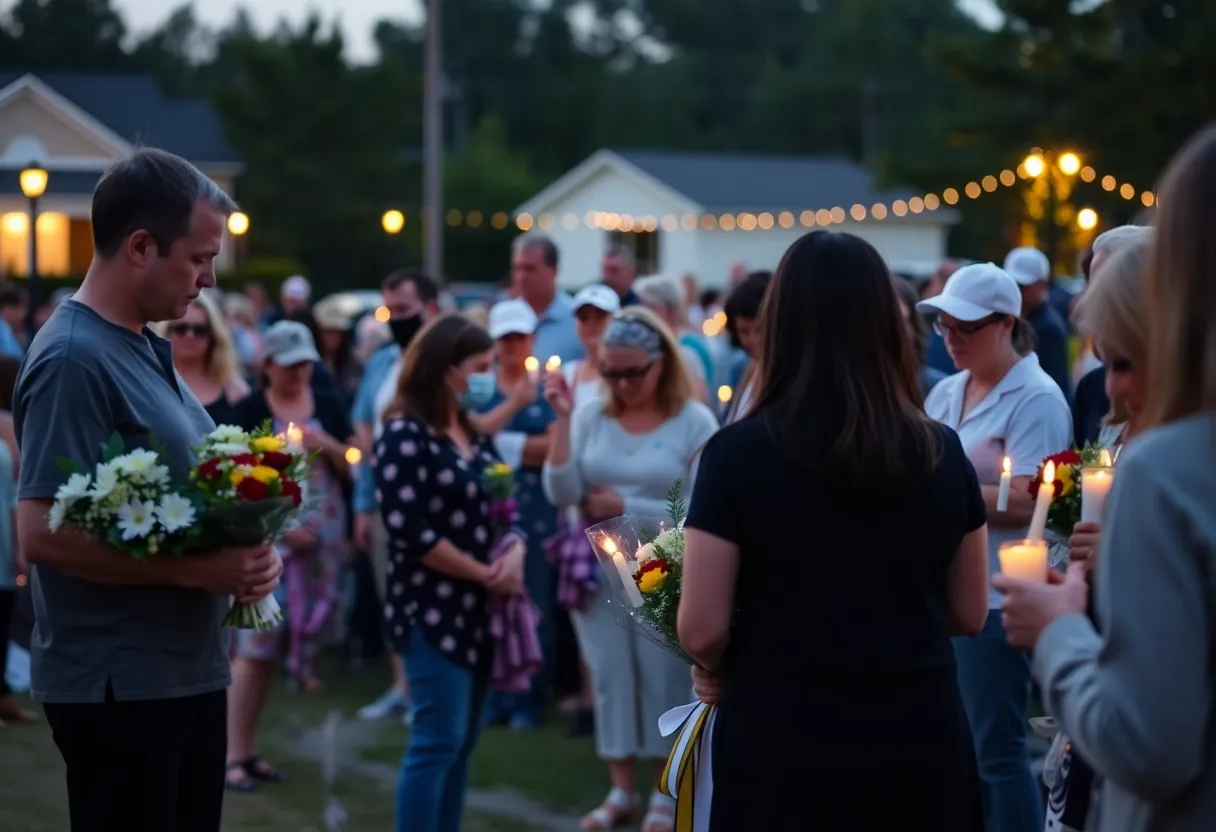 Residents of Pooler, Georgia, gathering to honor the memories of Robert Lee Williams and Robert 'Bob' Leroy Yates.