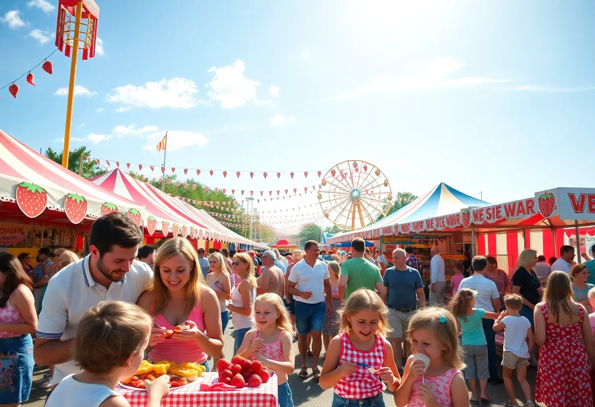 Families enjoying the South Florida Strawberry Festival 2025 at Burt Aaronson Park
