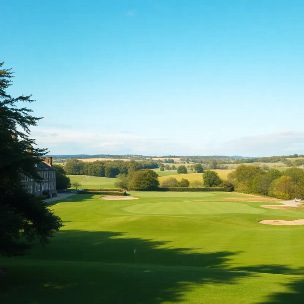 Scenic view of a golf course in Great Britain