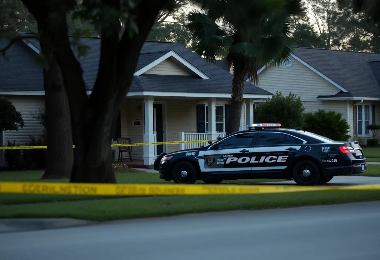 Police car outside a home in Jacksonville.