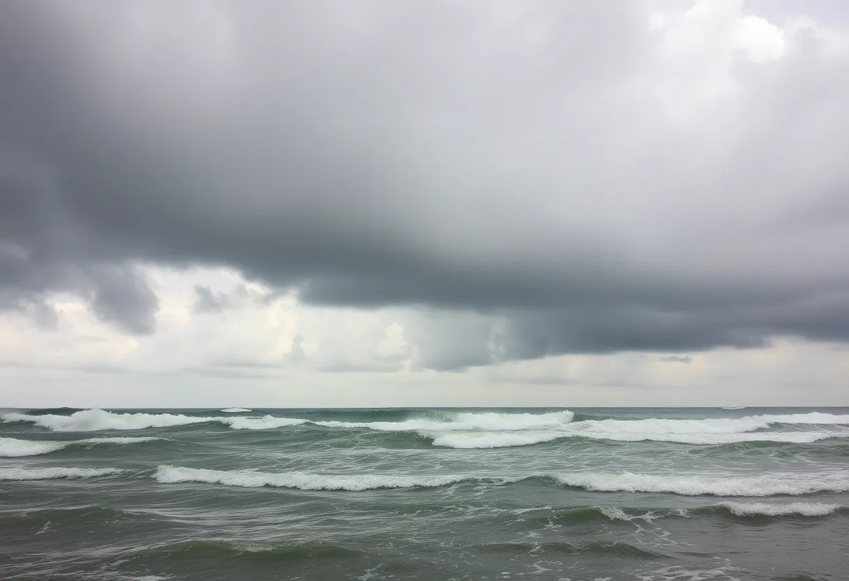Gathering storm clouds over the Gulf Coast as Tropical Disturbance Invest 97L intensifies.