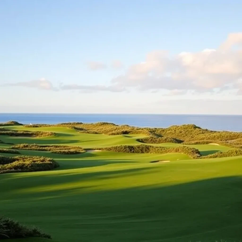 Aerial view of the luxurious Trump Turnberry golf course