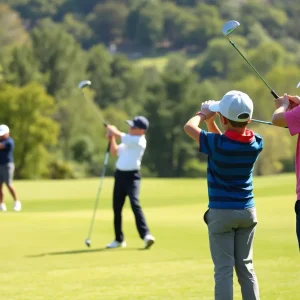 Young golfers participating in the UNDERRATED Golf Tour in a picturesque golf course