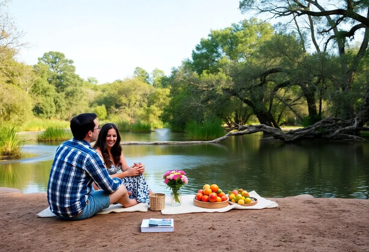 Couples celebrating Valentine's Day at a natural spring in Jacksonville, Florida