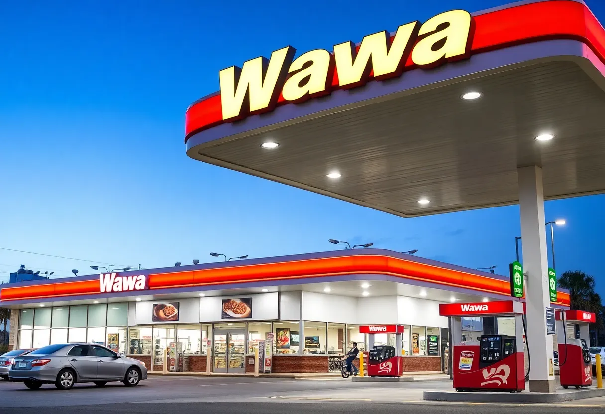 Wawa gas station and convenience store at Commonwealth Avenue, Jacksonville.