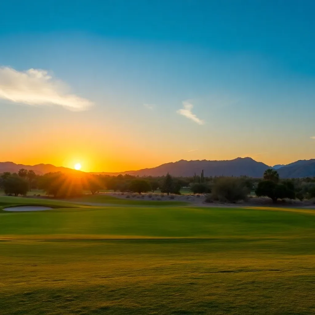 Golfers playing on a sunny winter day in Phoenix