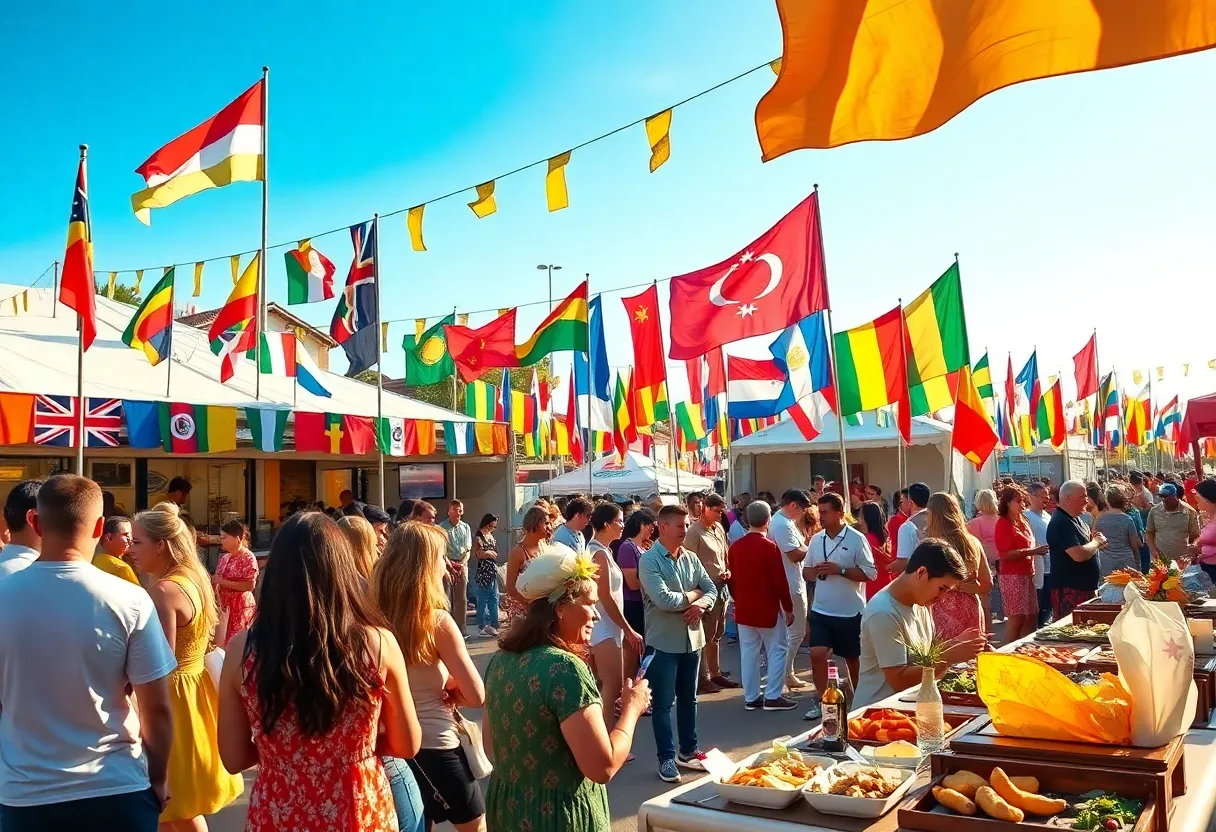 Crowd enjoying food and performances at the World of Nations Celebration in Jacksonville