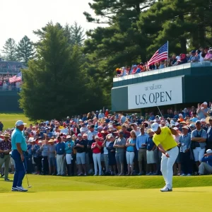 Golf tournament scene at the 2024 U.S. Open